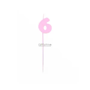 Vela Pinche Gibreada Nº6 Color Rosa Claro