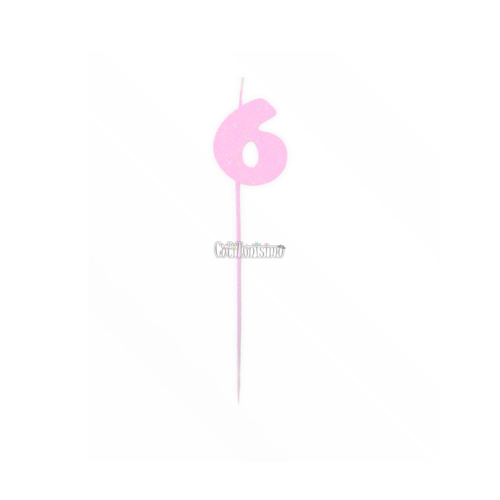 Vela Pinche Gibreada Nº6 Color Rosa Claro