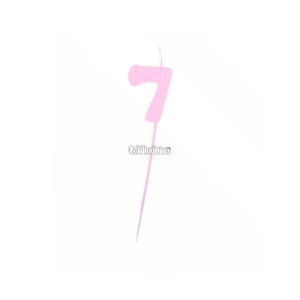 Vela Pinche Gibreada Nº7 Color Rosa Claro