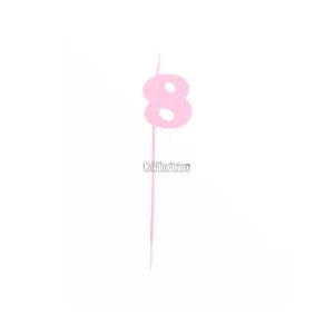 Vela Pinche Gibreada Nº8 Color Rosa Claro