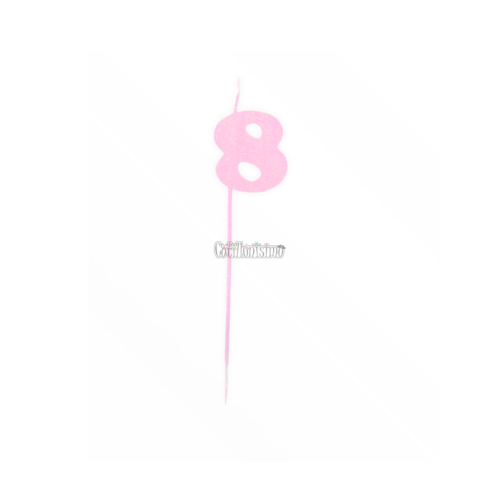 Vela Pinche Gibreada Nº8 Color Rosa Claro