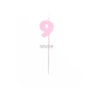Vela Pinche Gibreada Nº9 Color Rosa Claro