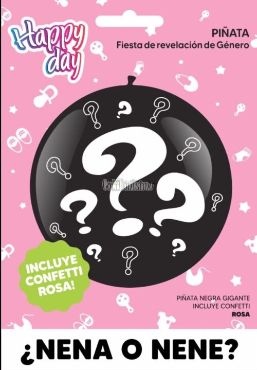 Piñata Revelacion de Sexo Rosa Con Confeti
