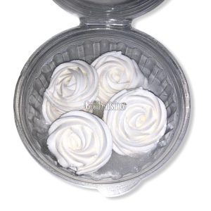 Pastillaje Roseton Glace Color Blanco X8 Unidades