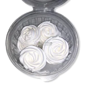 Pastillaje Roseton Glace Color Blanco X8 Unidades