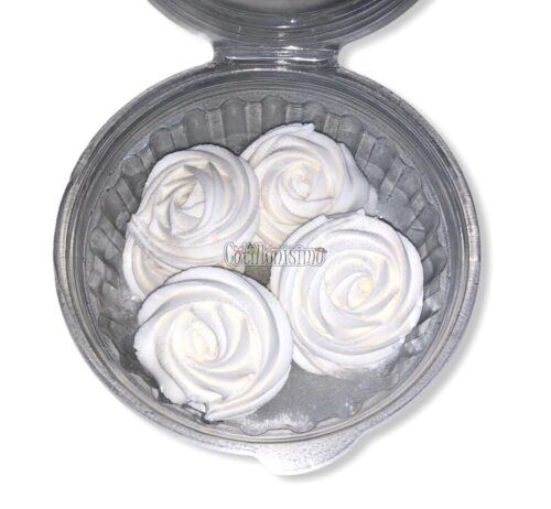 Pastillaje Roseton Glace Color Blanco X8 Unidades