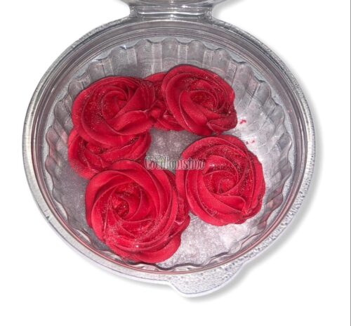 Pastillaje Roseton Glace Color Rojo X8 Unidades