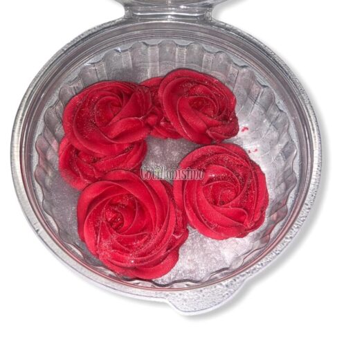 Pastillaje Roseton Glace Color Rojo X8 Unidades