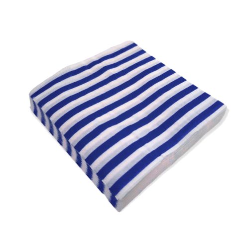Servilleta Rayada Color Azul X50 Unidades