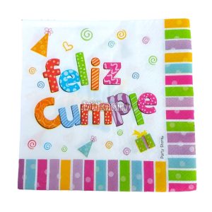 Servilleta de Papel Feliz Cumpleaños x20 Unidades