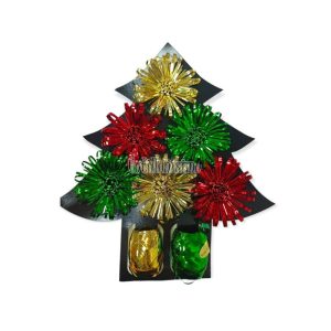 Set 6 Moños Flor y 2 Cintas Navideñas