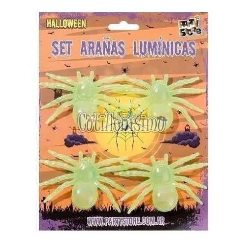 Arañas Grandes Luminicas de Plastico x4 Unidades