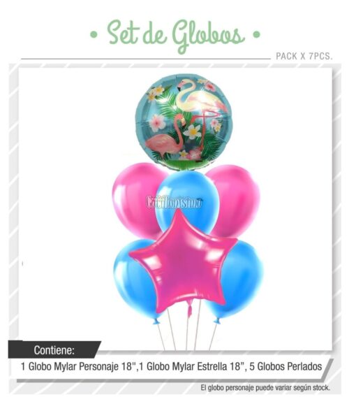 Set Globos FLAMENCO 7 Pcs