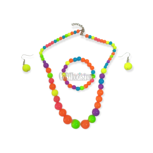 Set Collar Aros y Pulsera con Perlas Color Multicolor
