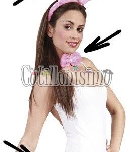 Set Conejita ROSA (Vincha-Moño-Pompon) - Imagen 3