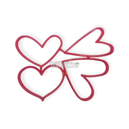 Set Cortante Marcador Plástico Corazones Varios x4u