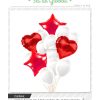 Set Globos Color ROJO Y BLANCO 14 Pcs