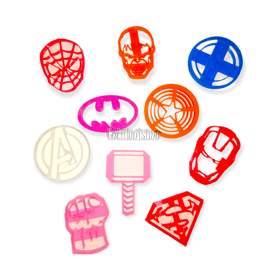 Set Mini Cortantes Superheroes x10 Unidades