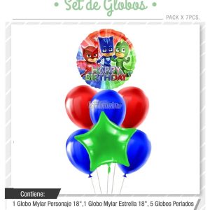 Set Globos PJ MASK 7 Pcs