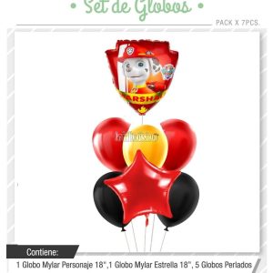 Set Globos PAW PATROL 7 Pcs