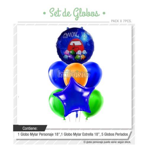 Set Globos AMONG US 7 Pcs