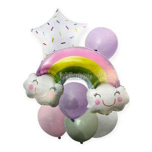 Set de Globos Metalizados Arcoiris 7 Piezas