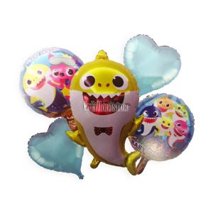 Set de Globos Metalizados Baby Shark Brooklyn 5 Piezas