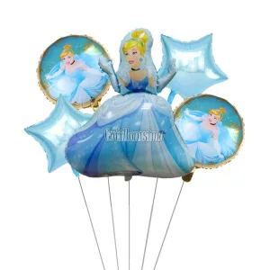 Set de Globos Metalizados Cenicienta 5 Piezas
