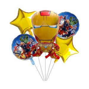 Set de Globos Metalizados Iron Man 5 Piezas