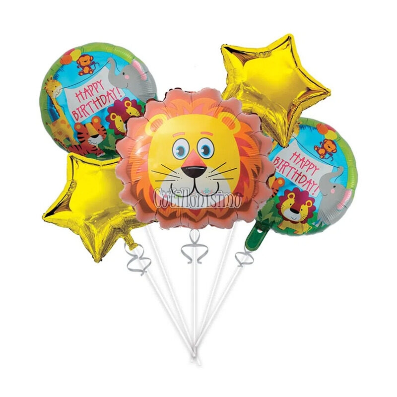 Set de Globos Metalizados Leon 5 Piezas