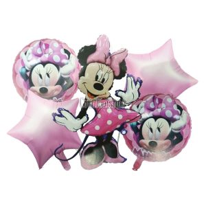 Set de Globos Metalizados Minnie 5 Piezas