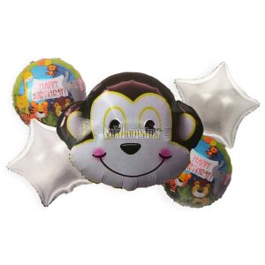 Set de Globos Metalizados Mono 5 Piezas