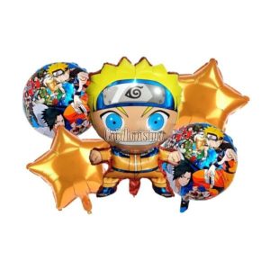 Set de Globos Metalizados Naruto 5 Piezas