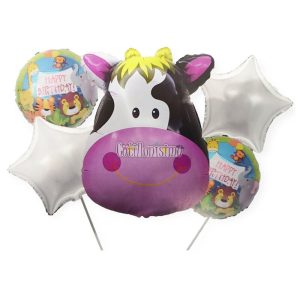 Set de Globos Metalizados Vaquita 5 Piezas