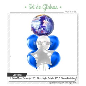 Set Globos SONIC 7 Pcs