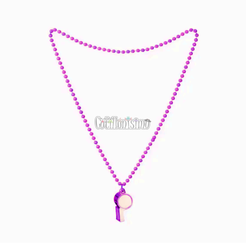 Collar con Cuentas y Silbato Color Violeta x1u - Imagen 2
