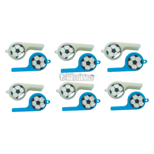 Silbato Referi con Pelota de Futbol Argentina x12 Unidades