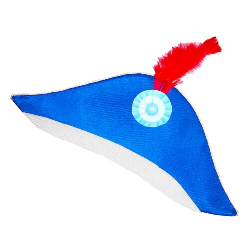 Sombrero Bicornio Belgrano Jersey con Pluma (Blanco)