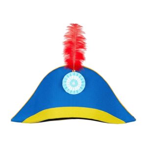 Sombrero Bicornio San Martín Jersey con Pluma (Amarillo)