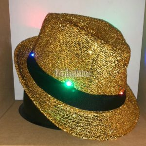 Sombrero Boucle Color Dorado (Led Multicolor) - Imagen 2