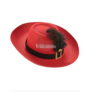 Sombrero Rojo con Pluma