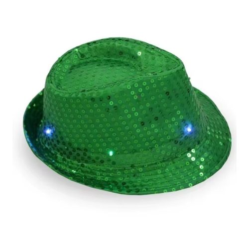 Sombrero Lentejuela Color VERDE (LED MULTICOLOR)