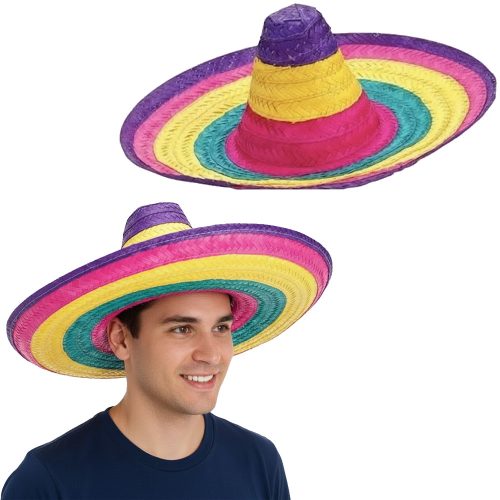 Sombrero Mexicano Multicolor 52cm x1 Unidad