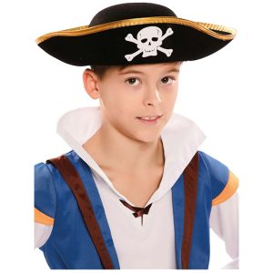 Sombrero Pirata Rigido Dorado