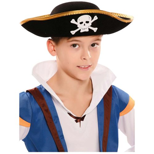 Sombrero Pirata Rigido Dorado