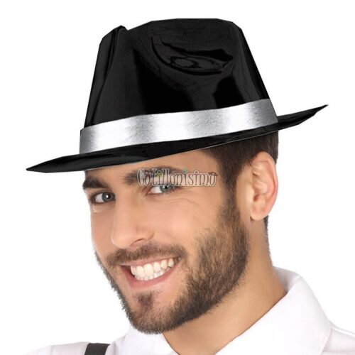 Sombrero Gangster Plastico Color Negro