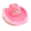 Sombrero Vaquera Rosa con Corona y Pluma