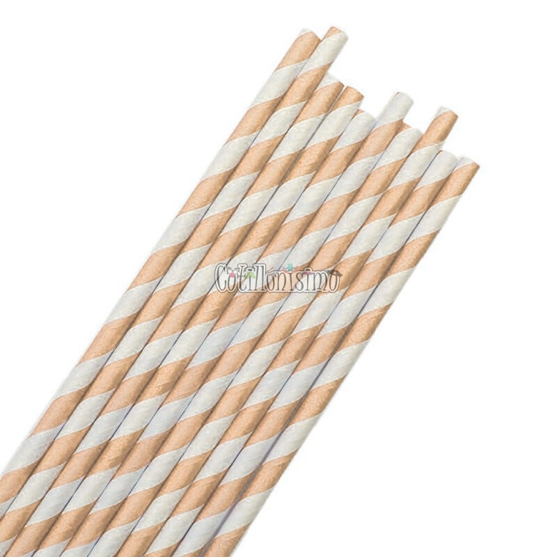 Sorbete Polipapel Rayado Naranja Pastel x20 Unidades