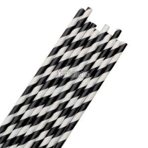 Sorbete Polipapel Rayado Negro x20 Unidades