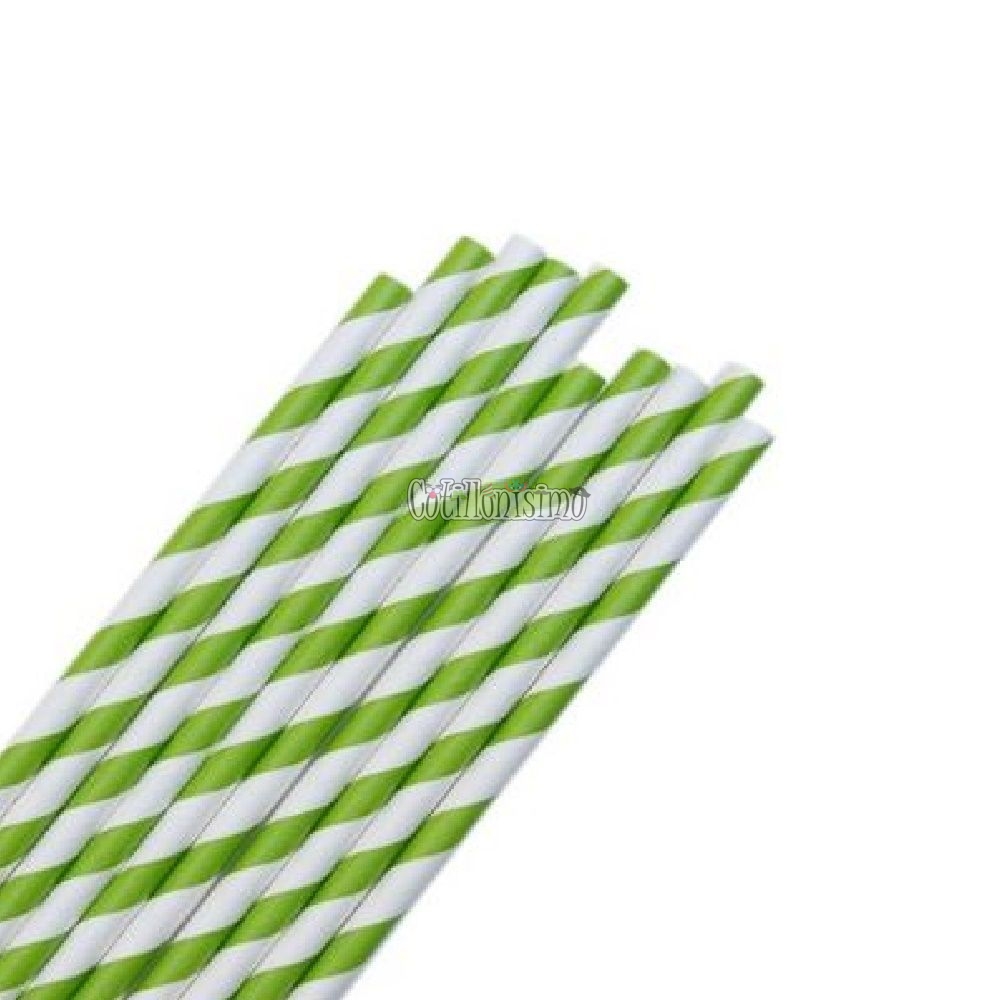 Sorbete Polipapel Blanco Rayas Verde X 25